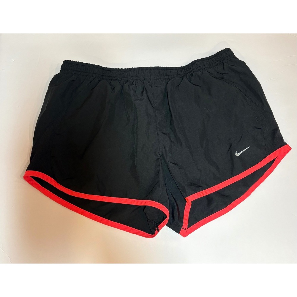 Nike Women's Tempo Running Shorts-Black w/ Red Trim-Runs Small
